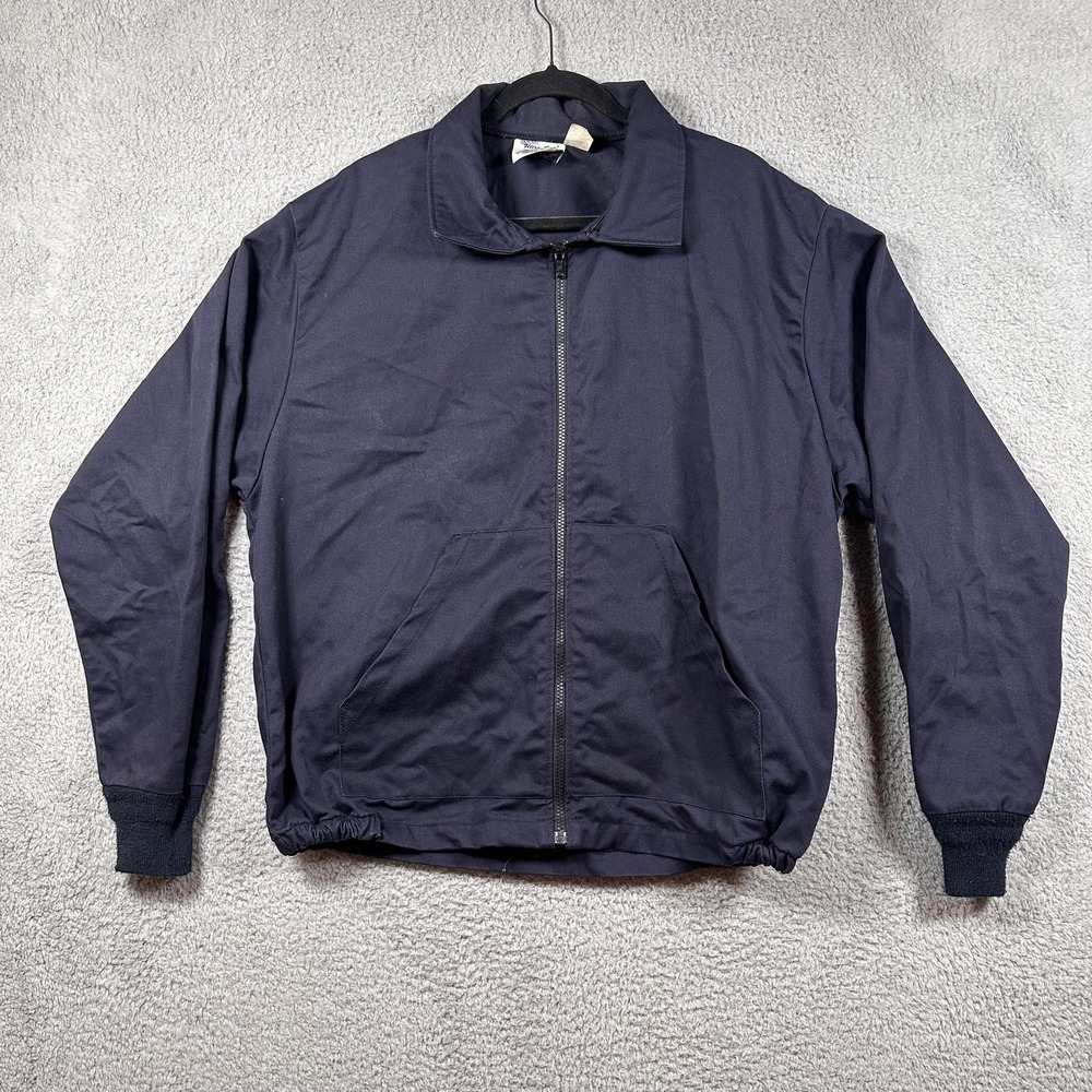 Indura Ultra Soft Jacket Mens Large Navy Blue Flame Resistant FR Workwear Westex